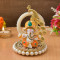 Decorative Lord Ganesha Idol with Pearl & Peacock Design for Home & Office