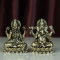 Mini Brass Lakshmi Ganesh Idol Pair for Home Temple & Spiritual Decor